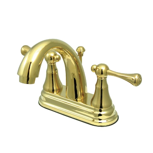 KS7612BL 4" Centerset Bathroom Faucet, Polished Brass